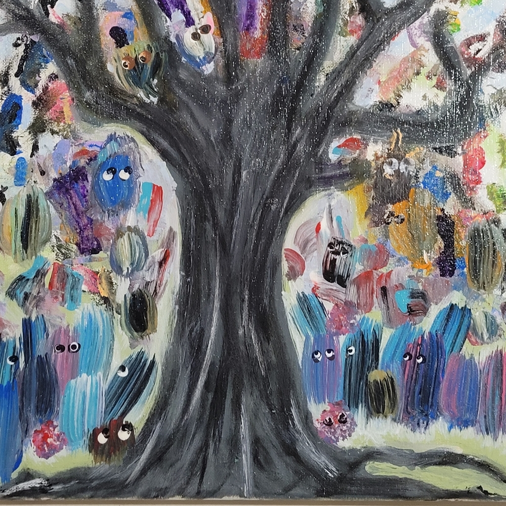 Abstract Multicolor Tree Art Canvas - Picture 3 of 5